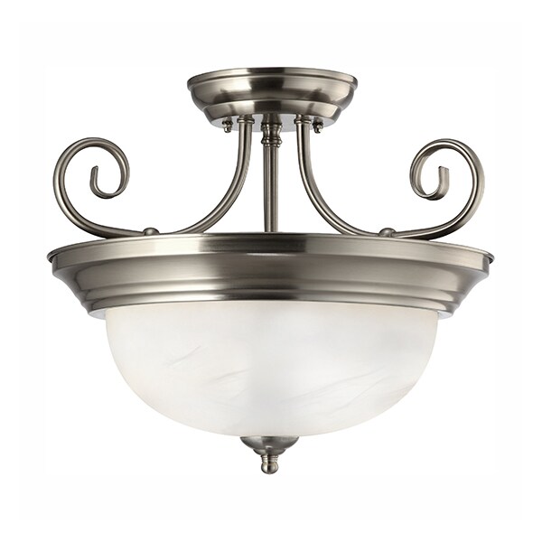 Canarm Julianna, Isf20Bn, 2 Lt Semi-Flush Mount, Alabaster Glass, 60W Type A, ISF20BN